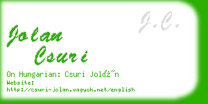 jolan csuri business card